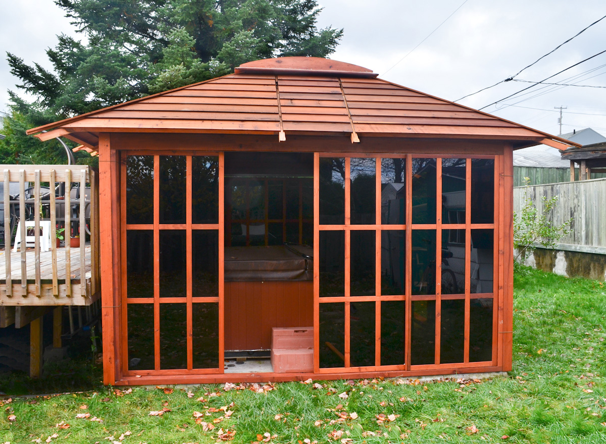 Gazebo with Sliding Doors DIY Redwood Gazebo Kit for Sale